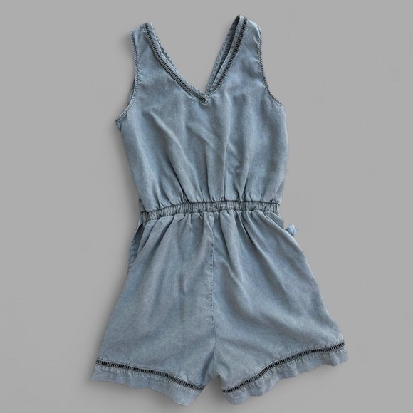 cloth & stone Washed green Sleeveless Romper - Picture 6 of 6